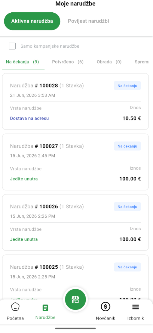 Hrvatsko.eu mobilna aplikacija za narudžbe